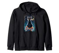 Cat Black Shadow Mystic Magic Feline Witch Soul Power Core Sudadera con Capucha