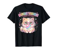 Cat Blowing Bubble Chewing Gum Bubble Trouble Meow Camiseta