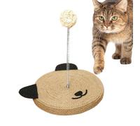 Cat Board Ball, Sisal Stick Built Bell, 8,66 x 6,89 x 6,89 pulgadas, Head Shape Toy, Furniture Scratch Protector, Physical Activity Enhancer for Indoor Kittens, Cats, White and Brown