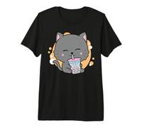 Cat Boba Anime Bubble Tea Neko Kawaii diseño Camiseta Premium