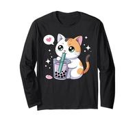 Cat Boba Japonés Kawaii Anime Kitty Bubble Tea Anime Manga Larga
