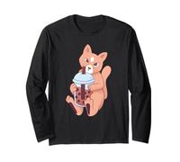 Cat Boba Tea - Gato Divertido Manga Larga