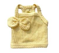 Cat Bowknot Knitwear | Breathable Soft Cotton Small Dog Sweater for Spring/Summer/Daily Walking | Fashionable Big Bow Design (M)