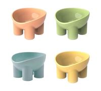 Cat Bowl, Dog Food Dish, 4-Pieces Charming Elephant Leg Elevated Pet Feeder for Fruits, Candies, and Nuts, 5.43x5.28x3.54 Inches PP 180g Ergonomic Neck Protection Design