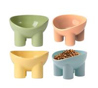 Cat Bowl- Elevated Elephant Leg Design | Protector de cuello inclinado no antideslizante Pet Feeding Dish para gatos de interior Perros pequeños, cuenco de agua alimentaria antivomiting levantada