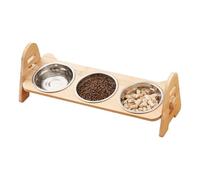 Cat Bowl Stand - Tilted Feeding Dish Holder | Elevated Feeder with Three Bowl Support, Cat Feeding Station with Raised Design, Food Stand, Triple Dish Set For Mealtime Use