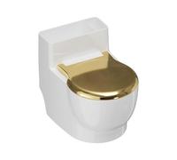 Cat Bowl Toilet Style Feeder - Raised Dispenser For Pet Drinking | Stainless Steel with Anti Spill Shape, Non Slip Base Station, Novelty Water Holder, Indoor Corner Feeding Tool For Cats Puppies