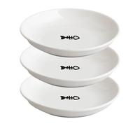 Cat Bowls - Cuenco de cerámica para gatos con base antideslizante de silicona | Cuenco de comida ancha para gatos y cuencos de agua | 3 cuencos de cerámica para perros | antideslizantes multipropósito