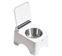 Cat Bowls - Stainless Steel, ABS 22x19x16cm | Non-Slip Dustproof Feeding Station | Cat Food Dish | For Kitten Pet Indoor Outdoor Living Room Kitchen Home Daily