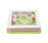 Cat Box Scratcher - 28 x 28 x 5 cm Mahjong Shape Scratch-Resistant Corrugated | Pet Treat Puzzle Toys | Cat Paw Cover Set For Kitten Feeding Entertainment Boredom Reduction Furniture Protection