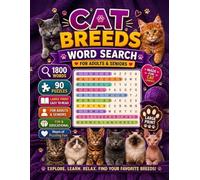 Cat Breeds and Cute Cats Word Search Book : Bold and Easy :: 1800 Words Relaxing Large Print Puzzles Featuring Cat Breeds, Cute Cats, Cat Lovers, Pet ... Feline Facts, and Essential Pet Care Themes
