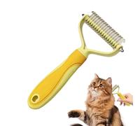 Cat Brush - Stainless Steel Dematting Rake, Soft Massage Nodes, Compact Travel Friendly Geometry, Wet Dry Multi-Use | Gentle Pet Cleaner for Daily Bathing Care