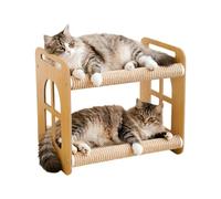 Cat Bunk Bed - Sisal Material 52x40x47.5cm Double Layer Cooling Scratcher Bed - Washable Cat Sofa With Claw Care - Durable Large Space Rest Area For Small Large Cats Multi Çat Homes Summer Use