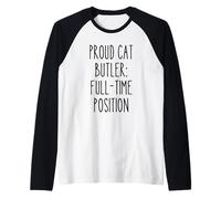 Cat Butler Funny Cat Lover Humor Felino Entusiasta Gato Mamá Camiseta Manga Raglan