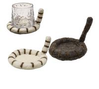 Cat Butt Felt Coaster - Impossible Not to Love, Hecho a mano Cute Cat Tail Coaster Coffee Drink Coaster for Coffee,Hot Tea,Protect Tabletop Surface,Gifts for Kitten Lovers,Fun Home Decor (N)
