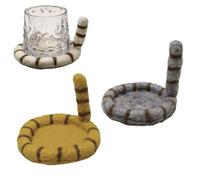 Cat Butt Felt Coaster - Impossible Not to Love, Hecho a mano Cute Cat Tail Coaster Coffee Drink Coaster for Coffee,Hot Tea,Protect Tabletop Surface,Gifts for Kitten Lovers,Fun Home Decor (G)