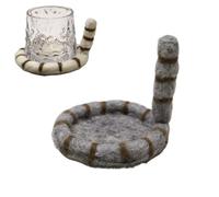 Cat Butt Felt Coaster - Impossible Not to Love, Hecho a mano Cute Cat Tail Coaster Coffee Drink Coaster for Coffee,Hot Tea,Protect Tabletop Surface,Gifts for Kitten Lovers,Fun Home Decor (D)