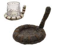 Cat Butt Felt Coaster - Impossible Not to Love, Hecho a mano Cute Cat Tail Coaster Coffee Drink Coaster for Coffee,Hot Tea,Protect Tabletop Surface,Gifts for Kitten Lovers,Fun Home Decor (C)