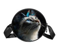 Cat Butterfly - Bolso cruzado casual para mujer, multifuncional, ligero, con correa de hombro ajustable, para compras, senderismo, uso diario, Mariposa de gato, 7x1.8 in