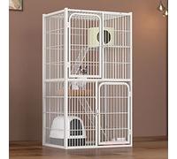 Cat Cages Indoor, Rabbit Cage Outdoor Enclosure, Metal Cat Crate Pet Cage with Doors Ramp Ladders Suitable for Ferret, Bunny, Chinchillas(71 * 54 * 130cm)