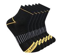 CAT Calcetines para hombre medio acolchados (paquete de 6), Negro (paquete de 6), L