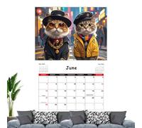Cat Calendar 2026-12 mes Planificador de pared, diseño de encuadernación