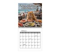 Cat Calendar 2027, 12 Months Spiral, Binding 7.87x7.87in Thick, Paper