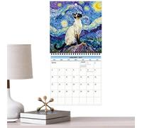 Cat Calendar Coil Binding Painting Wall Planner 2027 Cat Animal Calendar