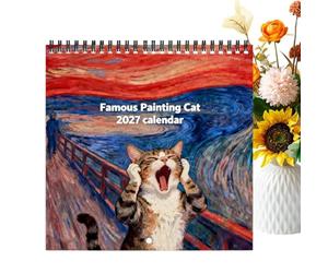 Cat Calendar Coil Binding World Famous Painting Wall Planner Animal
