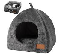 Cat Cama Cueva para Gatos semicerrada de 14 x 14 x 15 Pulgadas con cojín extraíble y Lavable, casa Antideslizante, Tienda de campaña Suave y cálida para Gatos de Interior de Menos de 5 kg
