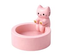 Cat Candle Holder - Kitten Warming Paws, Cute Table Decor Display, Small Size For Home Use, Resin Material Craft Build, Adorable Animal Figurine Design, Decorative Candle Display Purpose