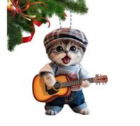 Cat Car Charm - Adorno animal acrílico 2D, divertido gato colgante para espejo retrovisor, lindo coche decoración, hogar ventana pared árbol de Navidad | Para la decoración del dormitorio