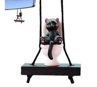 Cat Car Pendant - Toilet Figurine Ornament, Cute Dashboard Decoration | Exquisite Rearview Mirror Charm, Funny Animal Interior Accessory, for Vehicle Styling Daily Commute Travel Use