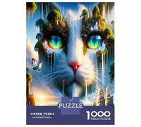 Cat Cara Barco de mar 1000 Piezas Puzzle Premium Puzzle Clásico, Cartón Grueso - Ultra Difícil, Antiestrés Total, Ideal para Diversión En Casa 52x38cm/1000pcs