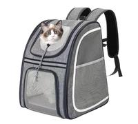 Cat Carrier Backpack, Breathable Travel Pouch, Soft Pet Daypack, Reflective Safety Strip, Sturdy and Portable, Spacious Storage Pocket, Ideal for Puppy Kitten Toys Snacks