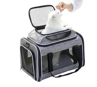 Cat Carrier Bag - Expandable Foldable Soft Sided Pet Carrier Breathable Mesh Secure Clasps Portable Travel Case | Home Hiking Driving Camping Walking Traveling Going out Daily Transport