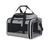 Cat Carrier, Expandable Soft Sided Breathable Mesh Pet Travel Bag, Portable Secure Safety Clasp Animal Transport Carrier with Ventilated Panels For Home Walking Driving Hiking Camping Outdoor Use