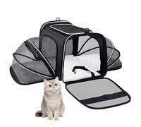 Cat Carrier for Car Travel, Foldable Cat Travel Bag, Soft-Sided Pet Carrier, Airline Approved Cat Carrier, Expandable Dog Carrier Bag, Lightweight Pet Carrier, Dog Carrier for Shopping
