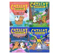 Cat & Cat Adventures Series 1-4 Books Collection Set By Susie Yi (The Quest for Snacks, The Goblet of Infinity, Journey into Unibear City, The Staff of Knowledge)