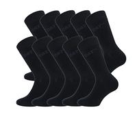 CAT Caterpillar 10 pares Calcetines cortos hombres en algodón suave Altura debajo de la rodilla (Negro, 39-42)