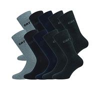 CAT Caterpillar 10 pares Calcetines cortos hombres en algodón suave Altura debajo de la rodilla (Surtido, 43-46)
