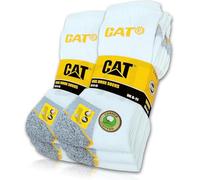 CAT Caterpillar - 6 pares de calcetines REAL WORK SOCKS para mujer y hombre, calcetines de trabajo y ejecutivos, NUEVOS, selección de tallas 35-50, Blanco, 43-46