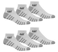 Cat Caterpillar - 6 pares de zapatillas Work Light | Calcetines para zapatillas | Tallas 39 - 50 | Medias finas hasta el tobillo reforzadas, 6 Pares Blanco, 43-46