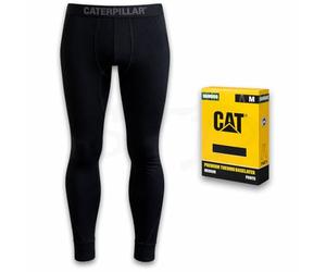 CAT Caterpillar - Ropa interior térmica de bambú prémium, camiseta térmica y pantalón, parte superior, suave, transpirable, cálido, regulador de la humedad, M, L, XL, XXL, 1 pantalón negro, L