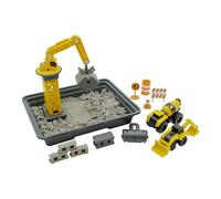 CAT CatToysOfficial Juguetes de Construcción | Juego Infantil con Hormigón Moldeable y Grúa | 2 Vehículos 340 g de Compuesto Reutilizable + Moldes | Regalo Educativo Stem para Niños 3+