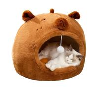 Cat Cave Bed, Capybara Design Cozy Pet Nest, 13.79x12.61 Inches Enclosed Warm Sleeping House, Ideal for Indoor Bedroom, Living Room, Balcony, Winter Pet Comfort Use