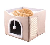 Cat Cave Bed, Cat Houses for Indoor Cats - Casa de Gatito de Cueva Plegable Cama de Gato - Linda casa de de de Mascotas con una Pelota de lujos