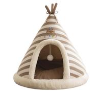 Cat Cave Bed - Enclosed Teepee Soft Comfortable Nest, Knitted Teepee Cat Nest, Super Soft Rabbit Kitten Beds Autumn/Winter Round Knitted Tent Cats Bed For Indoor/Outdoor Winter Sleeping Outside