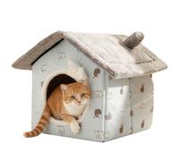 Cat Cave Bed - Enclosed Warm Pet Nest with Interior, Provides Comfort and Security for Winter, Ideal Indoor Bed for Cats Kittens Small Dogs and Puppies in Bedroom or Living Room Home Use