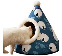 Cat Cave Bed Indoor Cats, Triangle Plush Hooded Cat Bed, 17,72 x 17,72 pulgadas, Warming Cozy Nest, Thickened Pet Tent for Small & Puppies, Soft Burrow Pad (Multi)